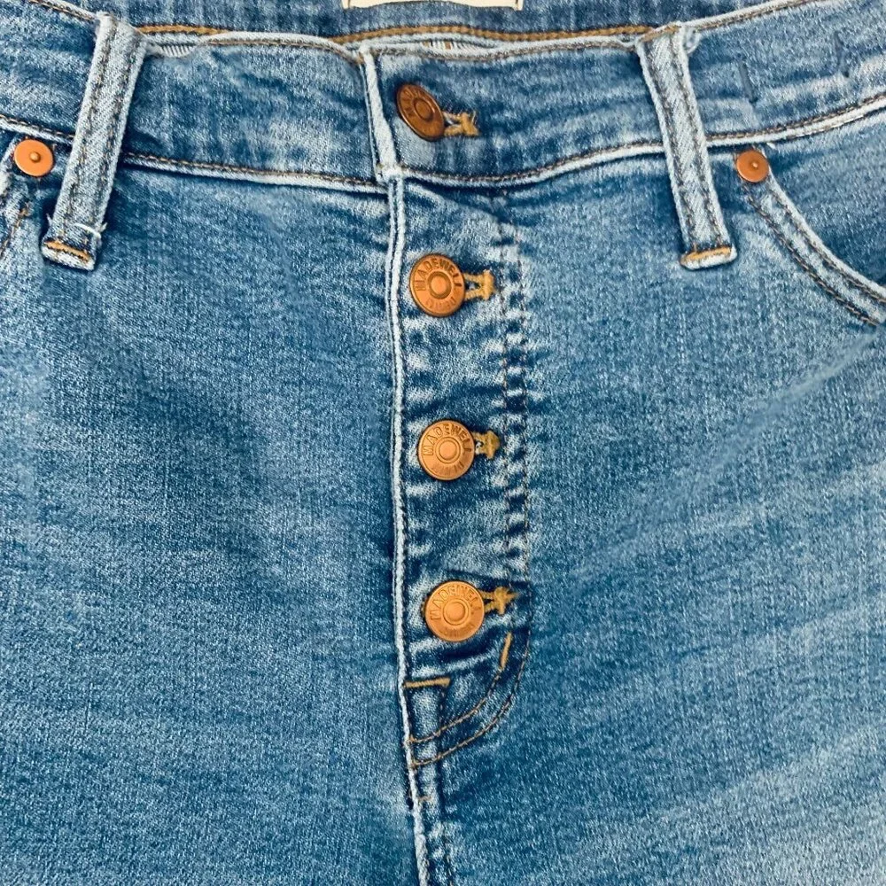 Womens Madewell 9" Midrise Skinny Crop Jeans 5 Button Closure Size 32 - Picture 4 of 13